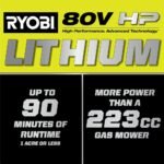 RYOBI 80v Hp brushless 30″ self-propelled dual-blade lawn mower kit - Image 15