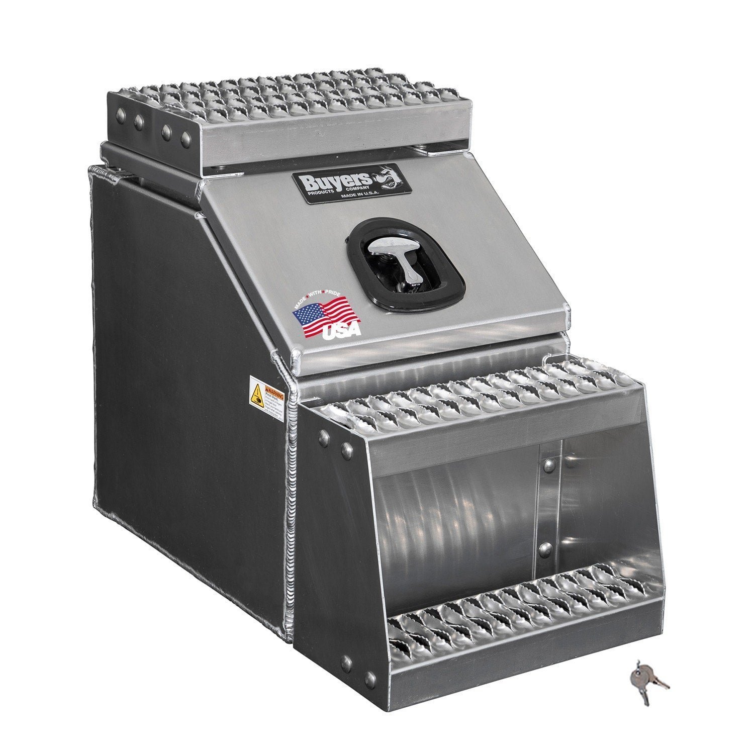 65947820.jpg Buyers Products 28-in x 24-in x 19-in Smooth Aluminum Step Box Truck Tool Box 1705285 - Image 1