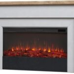 Real Flame Malie 68″ Electric Fireplace with Mantel & Remote Control