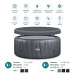 Wave Atlantic 6 Person Round Inflatable Hot Tub, Navy - Image 5