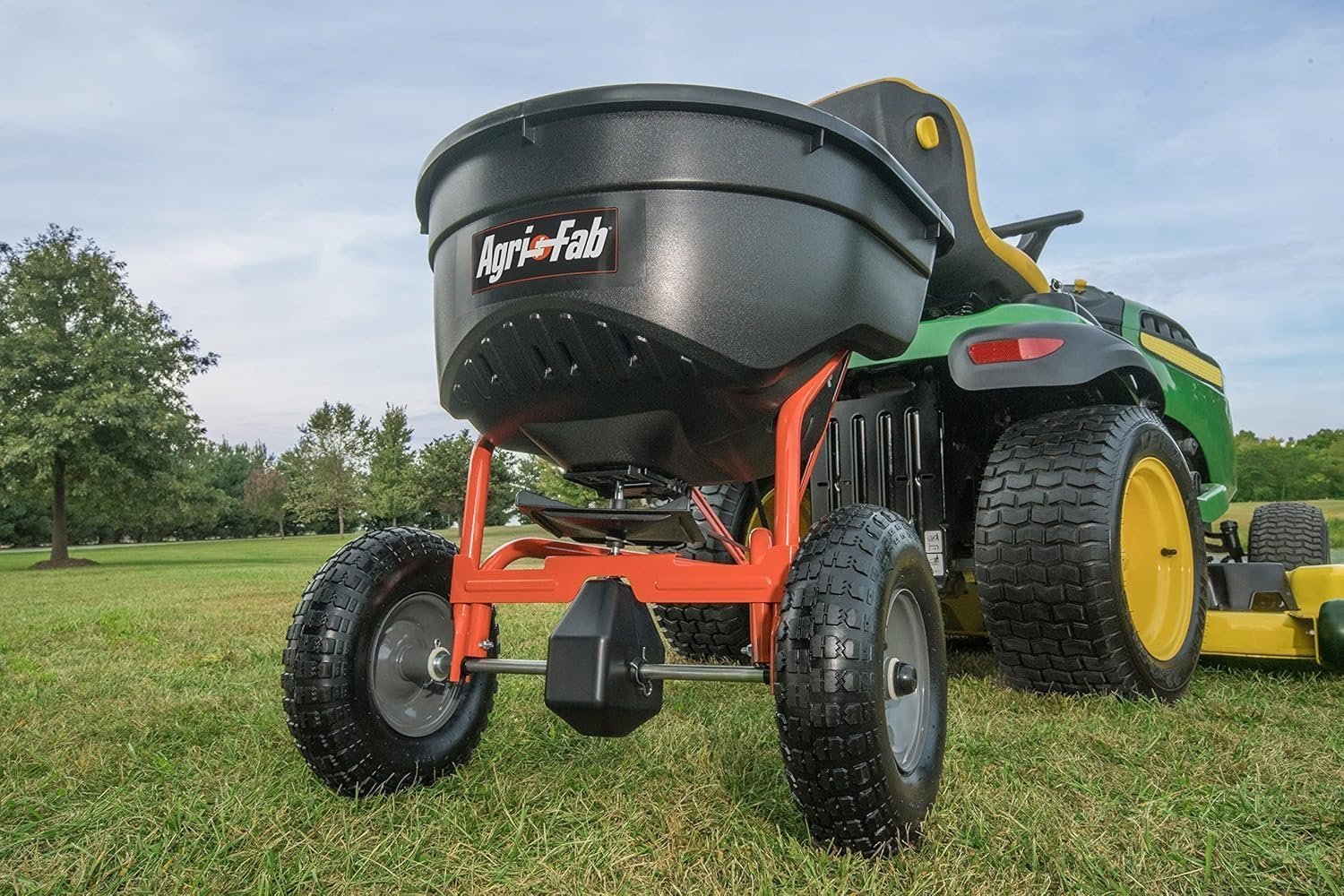 910BCknUgHL._AC_SL1500.jpg Agri-Fab 45-0543 Tow-Behind 100 lb Lawn & Garden Spiker Seeder Spreader - Image 1