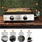 Blackstone 22″ Portable Tabletop Griddle – Dual Burner Flat Top Grill, 24,000 BTU Propane with Stainless Steel Faceplate & Rear Grease System - Image 9