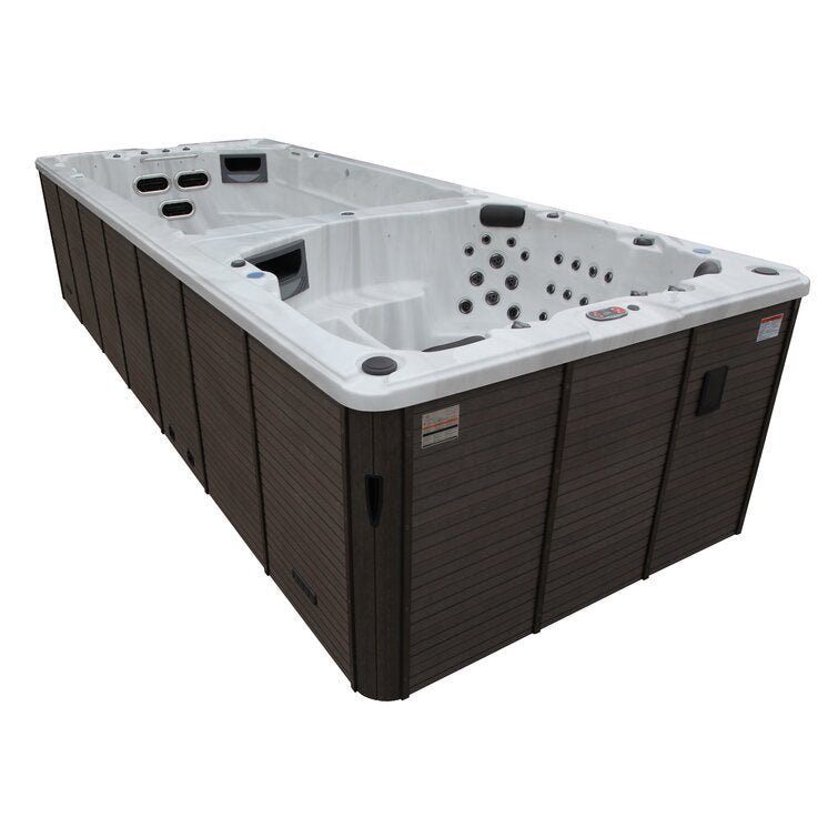 Canadian_Spa_Co_17_-_Person_73_-_Jet_Acrylic_Rectangular_Hot_Tub_with_Ozonator_and_Built-In_Speaker_in_Sterling_Silver_2C_Walnut.jpg Canadian Spa Co 17 – Person 73 – Jet Acrylic Rectangular Hot Tub with Ozonator and Built-In Speaker in Sterling Silver, Walnut - Image 1