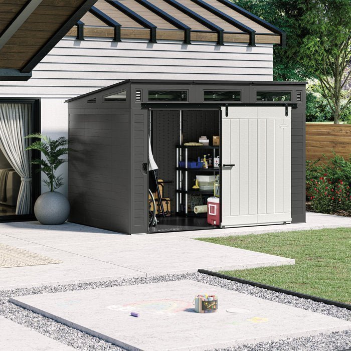 Suncast_Modernist_10_ft._W_X_7_Ft._D_Barn_Door_Resin_Storage_Shed.jpg Suncast Modernist 10 ft. W X 7 Ft. D Barn Door Resin Storage ShedSuncast Modernist 10 ft. W X 7 Ft. D Barn Door Resin Storage Shed - Image 1