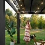 16×12 trenton modern steel pergola with sail shade soft canopy - Image 7