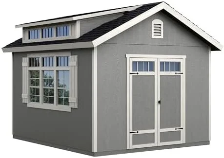 s1-20.webp Handy Home Products Windemere 10×12 Do-it-Yourself Wooden Storage Shed with Floor, Beiges - Image 1